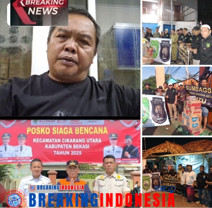 Ketua Umum Ir.Sumantri Pagaralam M.Si,  Perkumpulan Sumbagsel Bersatu Bantu Korban Banjir di Tiga Desa Kabupaten Bekasi
