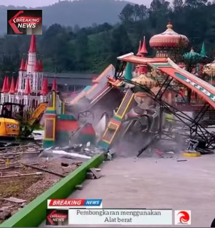 Fantasy Puncak Akhirnya Resmi Dibongkar Satpol PP, Robohkan Puluhan Bangunan