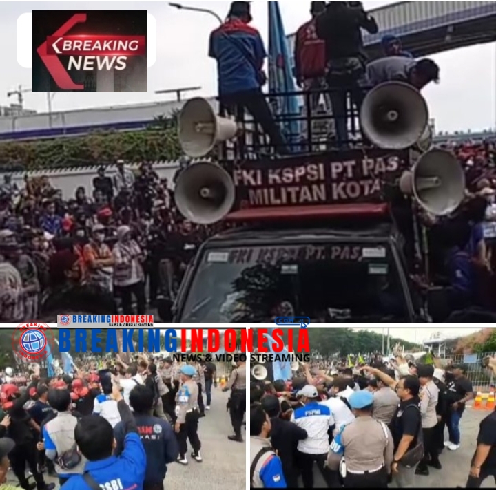 Aksi Solidaritas Buruh Adu Dorong Depan PT. Yamaha Music Manufacturing Asia