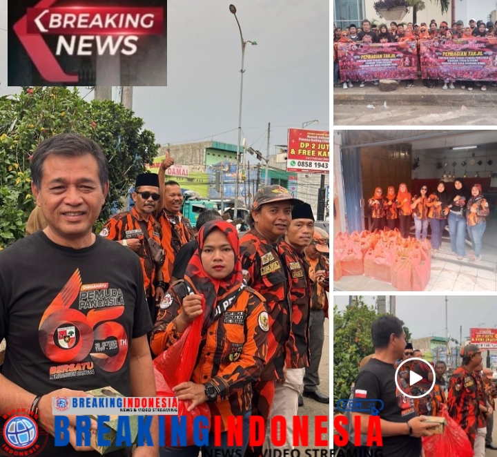 PAC Pemuda Pancasila Cikarang Utara Bagikan Takjil Dihari ke – 15 Ramadhan