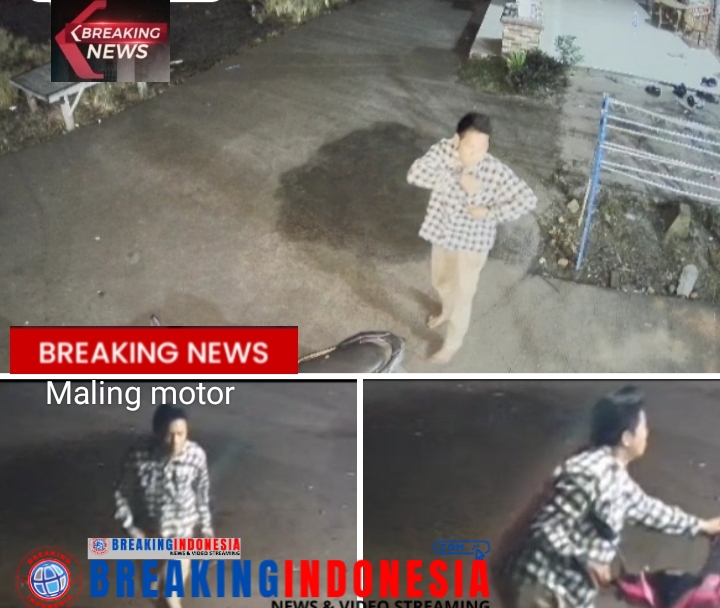 Maling Motor Terekam Cctv di Halaman Musholla Nurul Hikmah