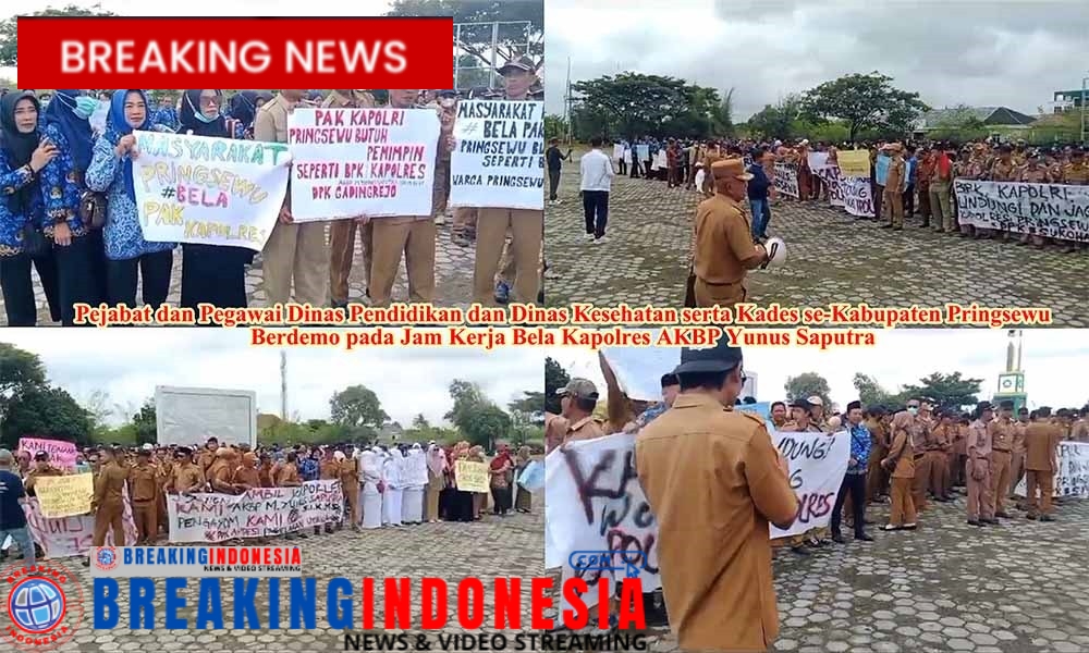 Kapolres Terancam Dipecat, Pegawai Dinas Kesehatan dan Dinas Pendidikan Berserta Kades Melakukan Demontrasi