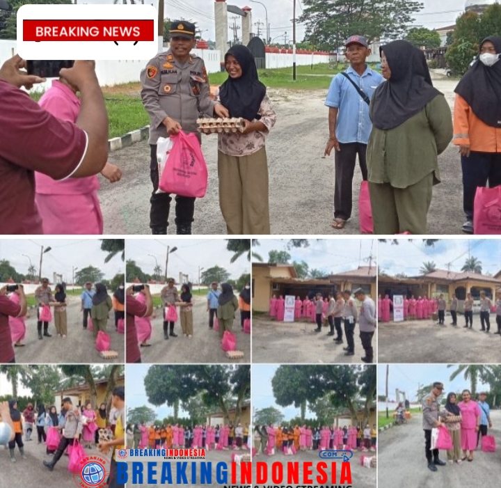 Kapolsek Kualu Hulu Berbagi Tali Kasih Dihalaman Kantor Polsek
