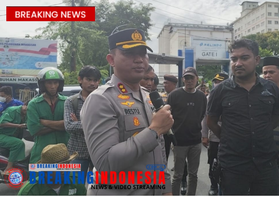 AKBP Restu Wijayanto Pimpinan Langsung Pengamanan UNRAS Buruh Pelabuhan Makassar