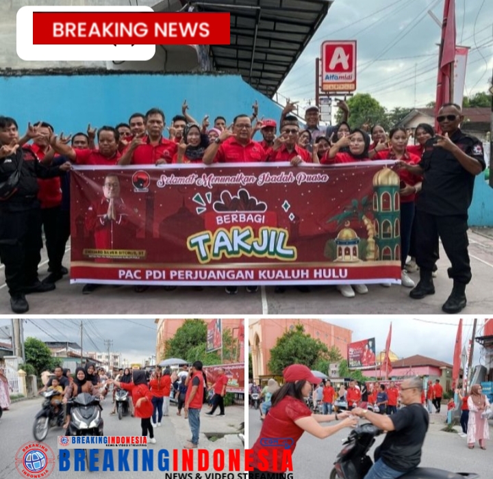 Wakil Ketua DPRD Kab Labura Bersama Pengurus Anak Cabang (PAC) PDI Perjuangan kec Kualuh Hulu Bagi Takjil Kepada Masyarakat