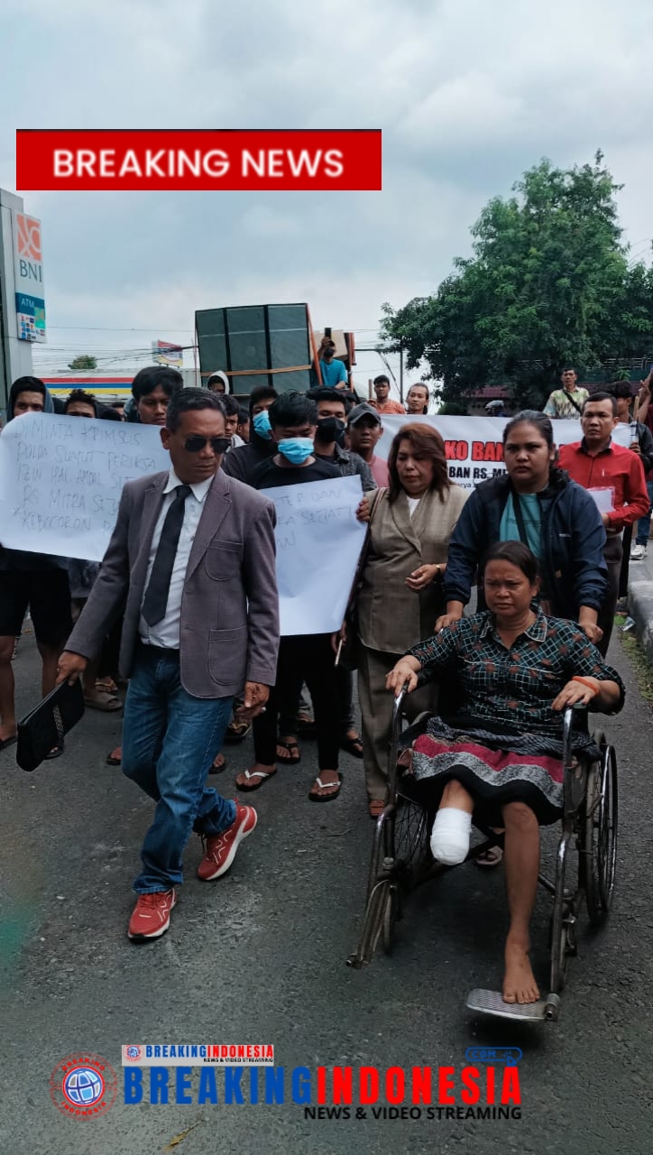 Gunakan Kursi Roda, Korban Dugaan Malpraktek RS Mitra Sejati , Minta Kapoldasu Tindaklanjuti Laporannya