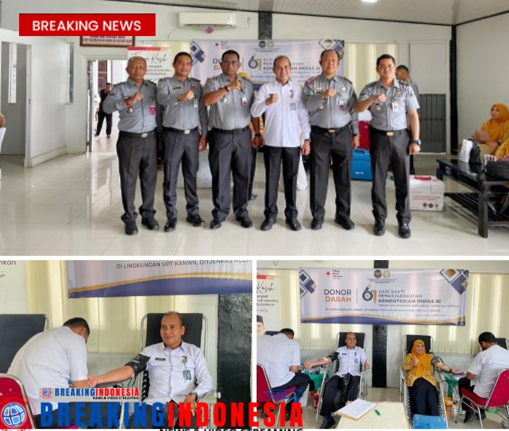 Donor Darah di Gelar di Acara Memperingati Hari Bakti Pemasyarakatan ke 61 Kanwil Ditjenpas