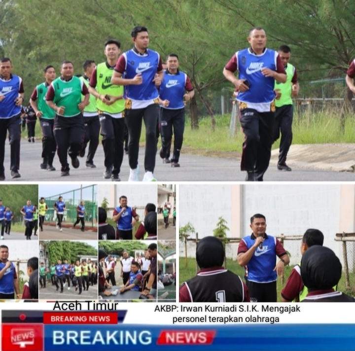 Kapolres Aceh Timur Pimpin Tes Kesehatan Jasmani Periode 1 Tahun 2025