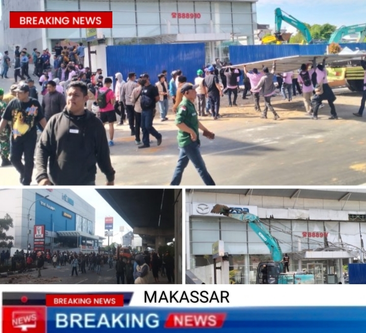 Bentrok Warnai Ekskusi Showroom di Makassar, Polisi Kerahkan 900 Personel