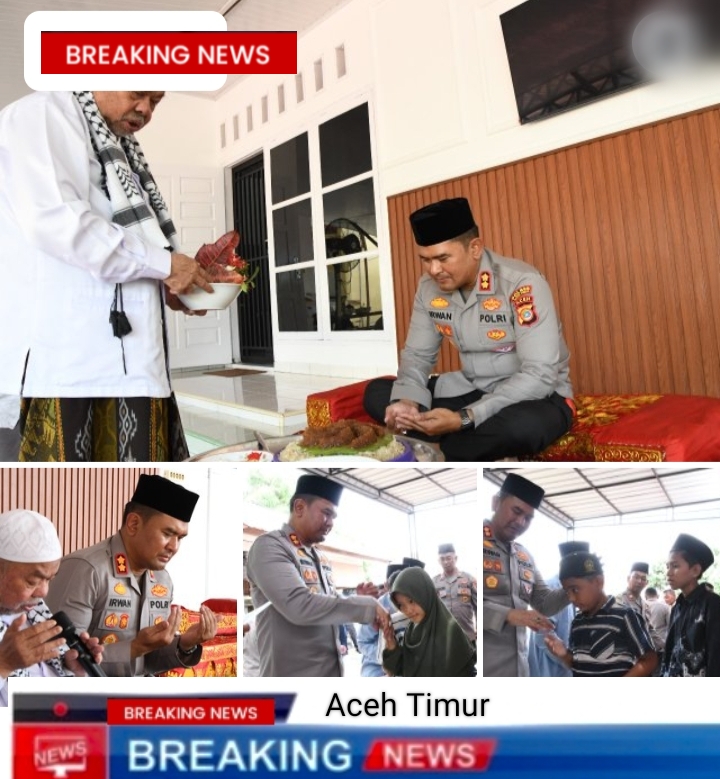 Tempati Rumah Dinas Kapolres Aceh Timur Dipeusijuk Abu Paya Pasi dan Santuni Puluhan Anak Yatim