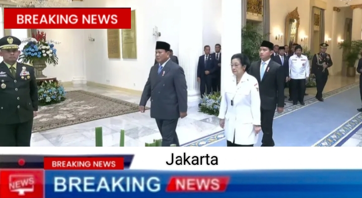 Momen Akrab Prabowo Dengan Megawati di Upacara Hari Kelahiran Pancasila