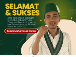 HMI MPO Cabang Konawe Selatan Ucapkan Selamat atas Terpilihnya Laode Muhammad Imran