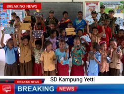 Tawa dan Semangat Merah Putih Warnai Lomba Satgas Yonif 131 Brajasasakti Bersama Anak SD Kampung Yetti