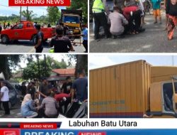 Truk Bok Ekspedisi Diduga Membawa Narkoba Menabrak Kanit Lantas Kualu Hulu
