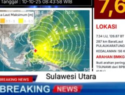 Gempa Berkekuatan Magnitudo 7,6 Mengguncang Wilayah Pulau Karatung