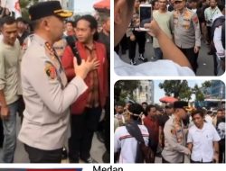 Usai Aksi, Masa Temui Kapolrestabes Kombes Calviin Untuk Berfoto