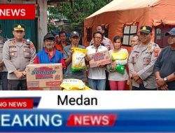 Respon Cepat Polsek Medan Area Beri Bantuan Kepada Korban Kebakaran