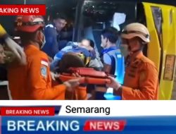 Kecelakaan Bus PO Cahaya Trans Exit Tol Krapyak