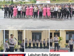 Awal 2026 Puluhan Personel Polres Labuanbatu Selatan Naik Pangkat