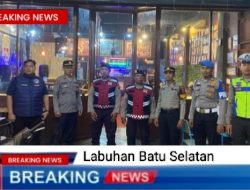 Polres Labuanbatu Selatan Gelar Patroli Skala Besar di Titik Rawan