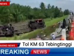 Kecelakaan Beruntun di Jalan Tol KM 63 Tebingtinggi
