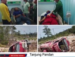 Mobil Tanki Mengalami Kecelakaan Tunggal di Jalan Renati